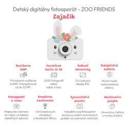 Detský digitálny fotoaparát Zoo Friends Zajačik