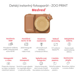 Detský instantný fotoaparát Zoo Print Medveď