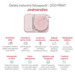 Detský instantný fotoaparát Zoo Print Jednorožec