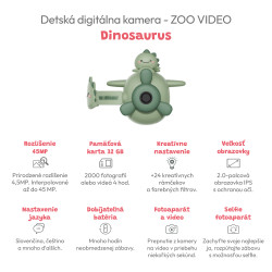 Detská digitálna kamera Zoo Video Dinosaurus