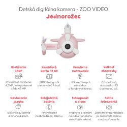 Detská digitálna kamera Zoo Video Jednorožec