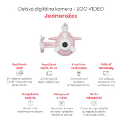 Detská digitálna kamera Zoo Video Jednorožec