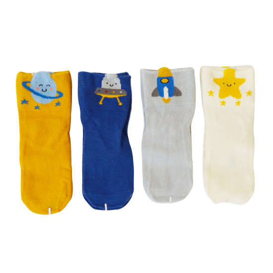 Detské ponožky Vesmír 12–24 m 4 páry Darčekový box Yuko B.