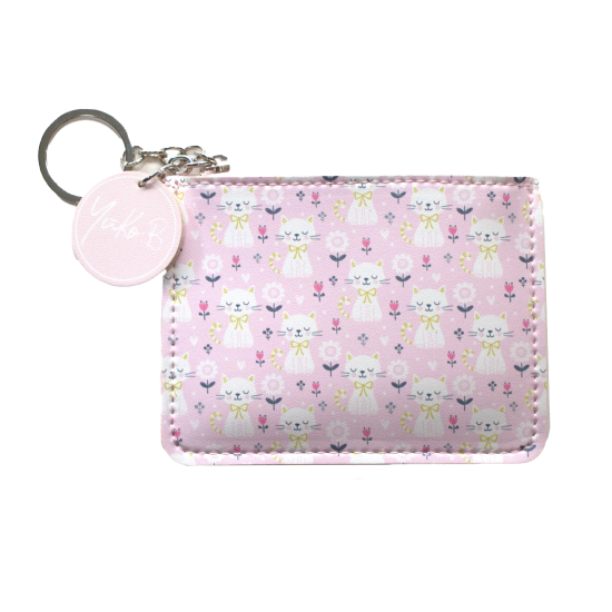 Ružová peňaženka s motívom mačičky od Yuko B.