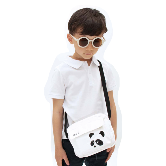 Detská plátená taška cez rameno Panda Kaya Biela Yuko B.