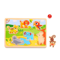Puzzle so zvukmi Zvieratá z džungle