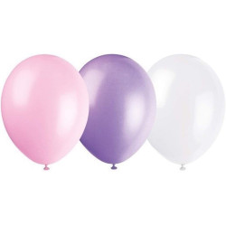 Balóny Rúžové, fialové a biele 10 ks