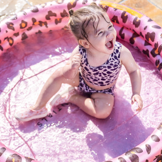 Nafukovací bazén pre deti Leopard ružový 100 cm