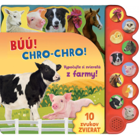Zaži život na farme s 10 zvukmi zvierat! Kniha obsahuje tri výmenné batérie.