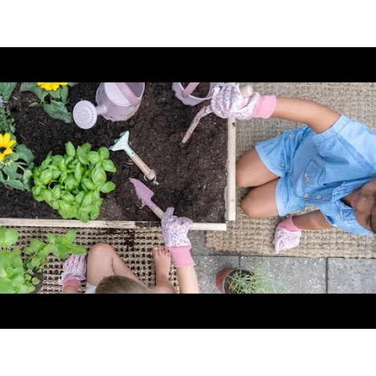 Detská sada záhradného náradia Fairy Garden s drevenými rukoväťami a jemnou potlačou