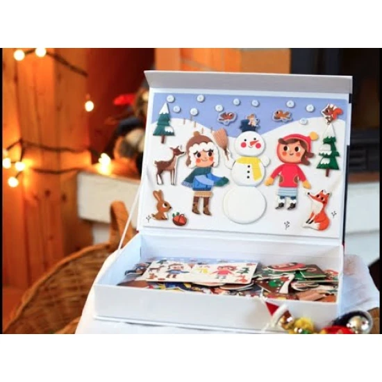 Magnetická kniha Vianoce – Christmas Magnetic Book s malým poškodením