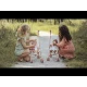 Kočík pre bábiky Little Dutch Soft Flowers v kvetinovom dizajne s bezpečnostným pásom a skladacou konštrukciou pre deti