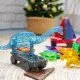 Magnetická sada XL Dino World s dinosaurami a stromami.