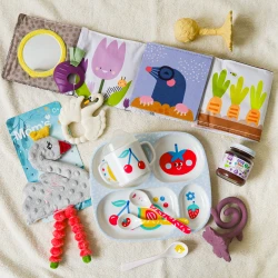 Textilná knižka Záhrada