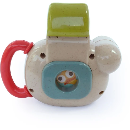 Interaktívny fotoaparát (BIO) – detská hračka s bleskom, cvakajúcim objektívom a pohyblivým mackom