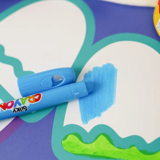 Farebné jemné umývateľné voskovky pre deti v praktickom boxe – 12 kusov