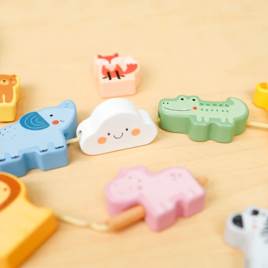 Veľké drevené korálky pre deti Zvieratká