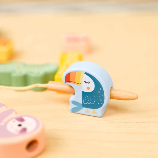 Veľké drevené korálky pre deti Zvieratká