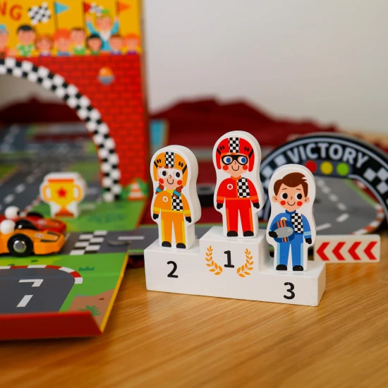 Pretekárská dráha puzzle v kufríku Tooky Toy