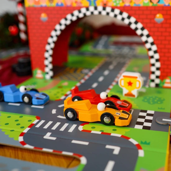 Pretekárská dráha puzzle v kufríku Tooky Toy