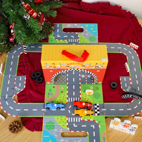Pretekárská dráha puzzle v kufríku Tooky Toy