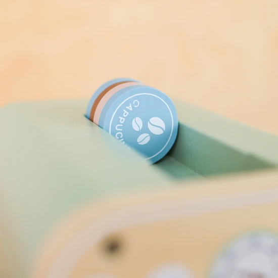 Drevený kávovar pre deti Pastel