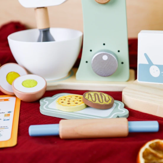 Detský drevený mixér sada na pečenie Pastel