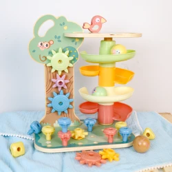 Guľočková dráha a stavebnica pre najmenších Pastel