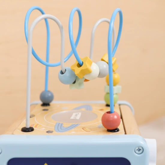 Drevená aktivity kocka s motívmi vesmíru Tooky Toy 