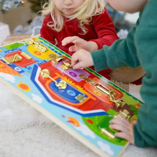 Aktivity board pre deti so zámkami Farma
