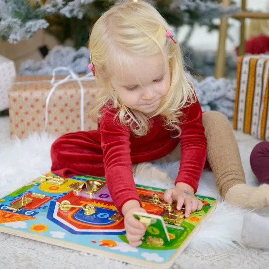 Aktivity board pre deti so zámkami Farma