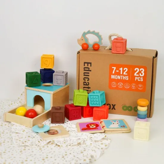 7–12 mesiacov Edukačný box Mini Montessori hračky pre bábätká Tooky Toy