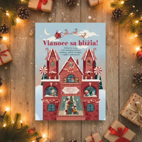 Adventná kniha pre deti s okienkami, aktivitami, básničkami, piesňami a vianočnými receptami