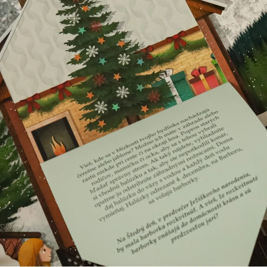 Adventný kalendár s tradičnými slovenskými zvykmi.