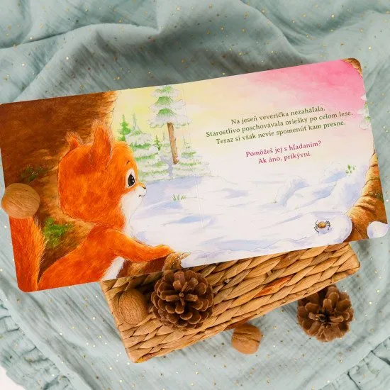 Interaktívny príbeh o veveričke. 