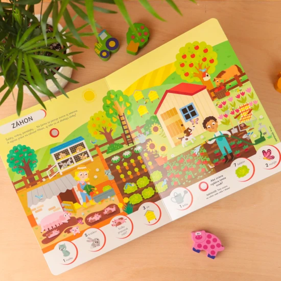 Hľadaj a spoznávaj s touto zvukovou knihou zvieratá z rušnej farmy!