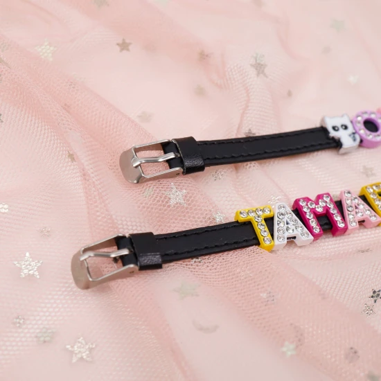 Čierny detský náramok s menom KLASIK Nojomojo