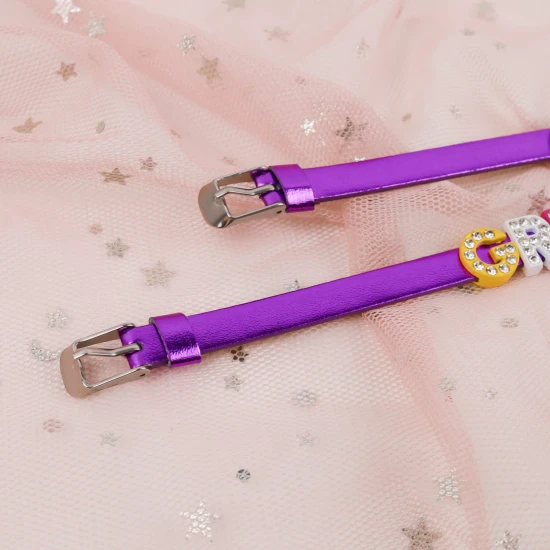 Tmavofialový detský náramok s menom METALIC Nojomojo