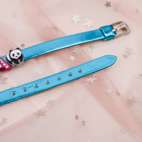 Modrý detský náramok s menom METALIC Nojomojo