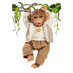 Guca Opička s mäkkým látkovým telom v béžovo-hnedom komplete 32 cm