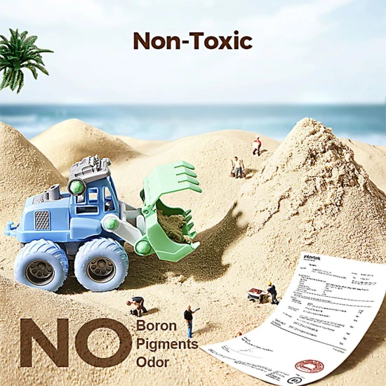 Sada na kinetický piesok pre deti – formičky, nástroje a stavebné autíčka