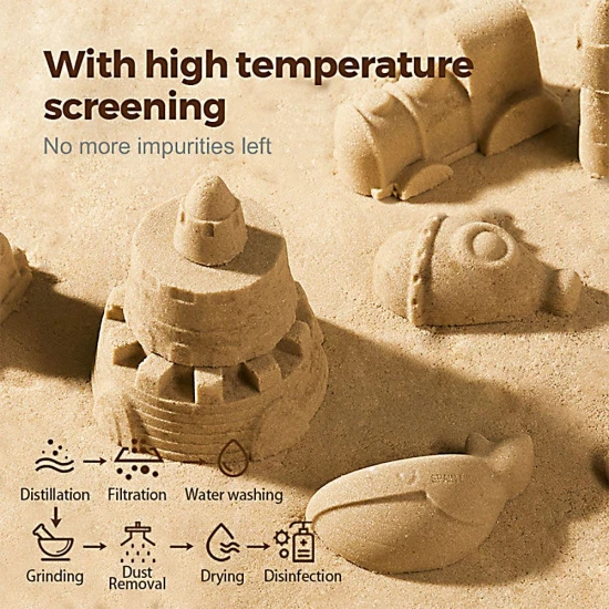 Sada na kinetický piesok pre deti – formičky, nástroje a stavebné autíčka