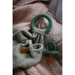 Mušelínový mojkáčik s kaučukovým krúžkom Zelený