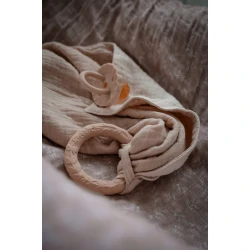 Mušelínový mojkáčik s kaučukovým krúžkom Béžový