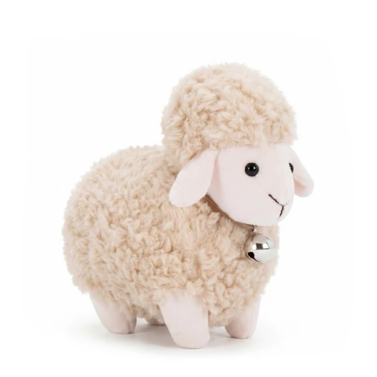 Ovečka Dolly so zvončekom 13 cm Beige