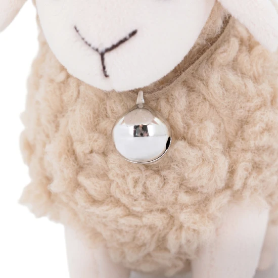 Ovečka Dolly so zvončekom 13 cm Beige