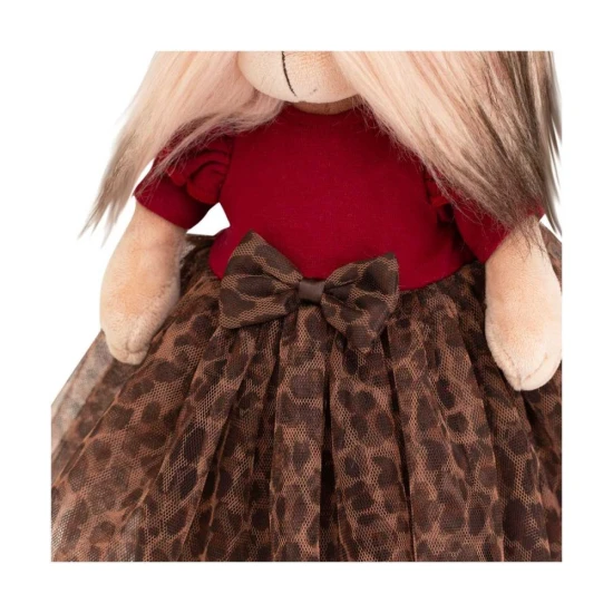 Plyšový psík yorkšírka Lucky Doggy Yoyo Mademoiselle v leopardích šatách s baretom