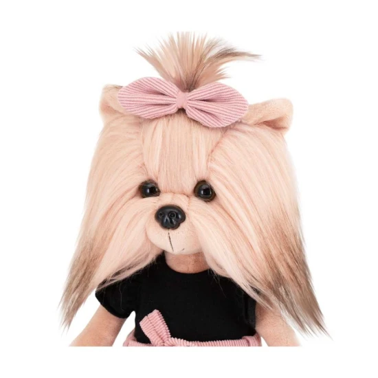 Plyšový psík yorkšírka Lucky Doggy Yoyo Perfect Look v čiernom tope a ružovej sukničke