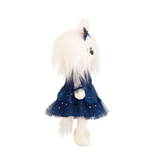 Plyšový psík maltézska fenka Lucky Doggy Mimi Sky Full of Stars v modrých tylových šatách s mašľou