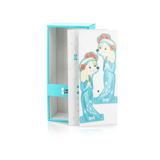 Plyšový psík maltézska fenka Lucky Doggy Mimi Sky Full of Stars v modrých tylových šatách s mašľou